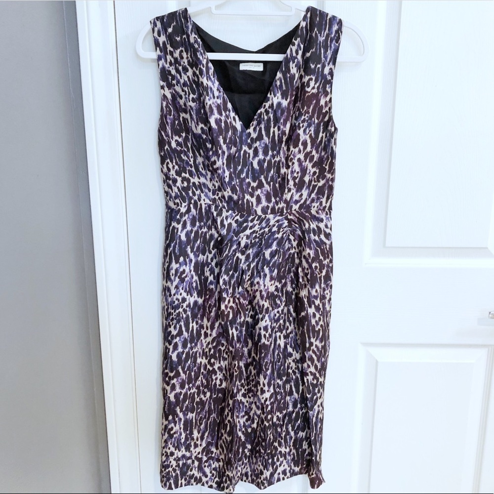 Dries Van Noten Leopard Print Silk Shift Dress size 4